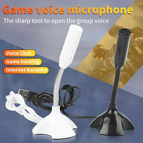 USB Laptop Microphone Voice Mic High Sensitivity Mini Studio Speech Mic Stand With Holder Gaming Conference for Desktop PC