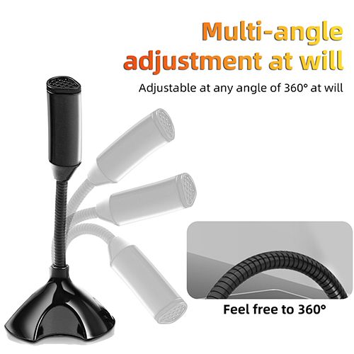 USB Laptop Microphone Voice Mic High Sensitivity Mini Studio Speech Mic Stand With Holder Gaming Conference for Desktop PC