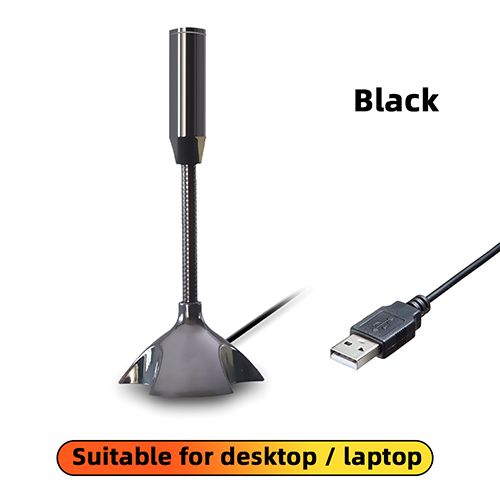 USB Laptop Microphone Voice Mic High Sensitivity Mini Studio Speech Mic Stand With Holder Gaming Conference for Desktop PC