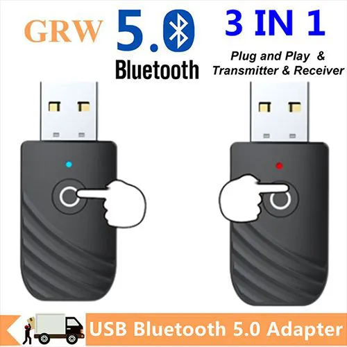 Grwibeou USB Bluetooth 5.0 Transmitter Receiver Stereo Bluetooth RCA 3.5mm AUX For TV PC Headphones Home Stereo Car HIFI Audio