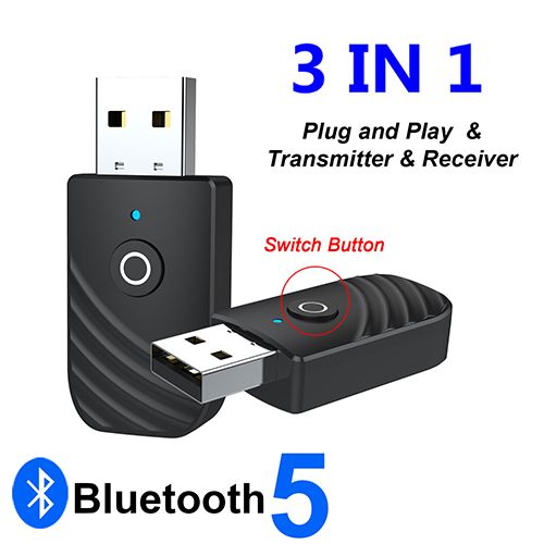 Grwibeou USB Bluetooth 5.0 Transmitter Receiver Stereo Bluetooth RCA 3.5mm AUX For TV PC Headphones Home Stereo Car HIFI Audio