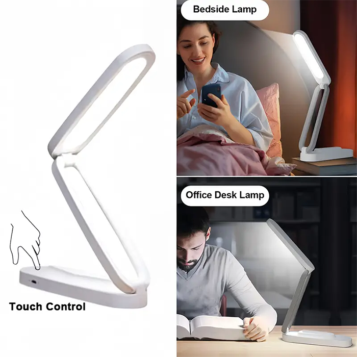 2025 New Arrivals LED Desk Light Foldable Reading Light USB Rechargeable Desk Lamp Eye Protection 3-Level Dimming Lighting Table Lamp Bedside Living Bedroom Charging Night Light Charging Portable lamp
