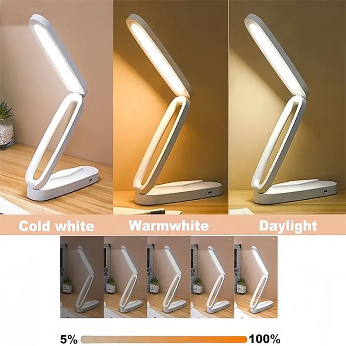 2025 New Arrivals LED Desk Light Foldable Reading Light USB Rechargeable Desk Lamp Eye Protection 3-Level Dimming Lighting Table Lamp Bedside Living Bedroom Charging Night Light Charging Portable lamp