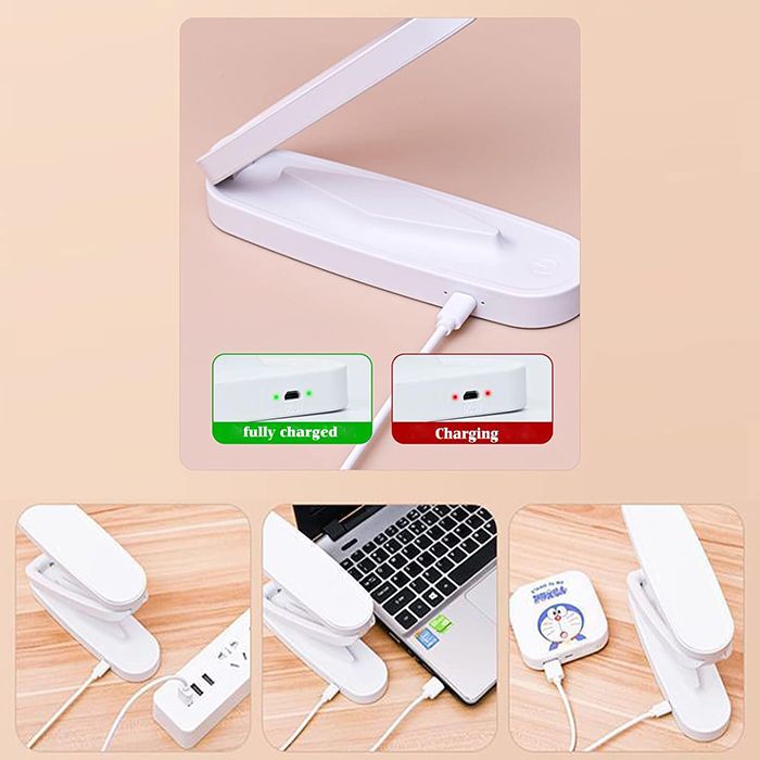 2025 New Arrivals LED Desk Light Foldable Reading Light USB Rechargeable Desk Lamp Eye Protection 3-Level Dimming Lighting Table Lamp Bedside Living Bedroom Charging Night Light Charging Portable lamp
