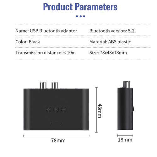 Bluetooth 5.2 Audio Receiver NFC U Disk RCA 3.5mm AUX USB Stereo Music Wireless Adapter With Mic For Car Kit Speaker Amplifier