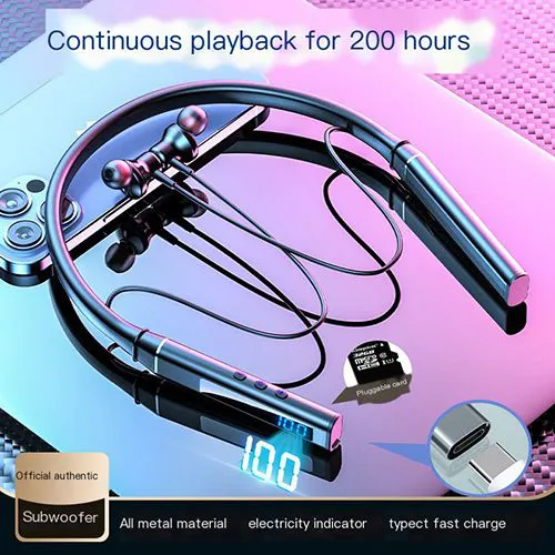TWS 100 hours Wireless Earphone Bluetooth Magnetic Neckband Headphone IPX5 Waterproof Sport Headset Noise Cancelling Micophone