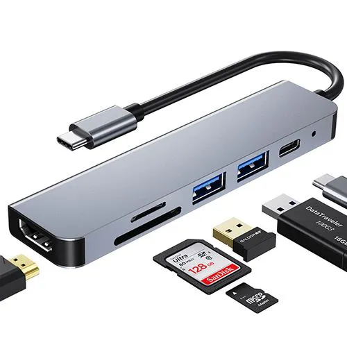 USB C Hub to 4K HDMI-Compatible SD TF USB 3.0 2.0 Type C Charging Dock for MacBook iPad Pro Samsung S21 Dex TV Projector Mouse