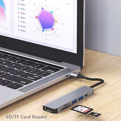 USB C Hub to 4K HDMI-Compatible SD TF USB 3.0 2.0 Type C Charging Dock for MacBook iPad Pro Samsung S21 Dex TV Projector Mouse
