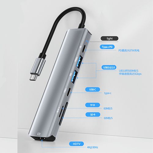 USB C Hub to 4K HDMI-Compatible SD TF USB 3.0 2.0 Type C Charging Dock for MacBook iPad Pro Samsung S21 Dex TV Projector Mouse
