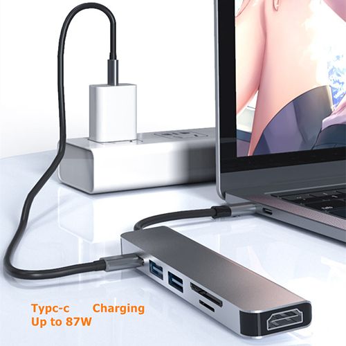 USB C Hub to 4K HDMI-Compatible SD TF USB 3.0 2.0 Type C Charging Dock for MacBook iPad Pro Samsung S21 Dex TV Projector Mouse