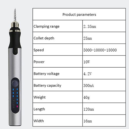Electric Mini Grinder Engraving Pen Wireless Grinder Cordless Micro Rotary Tools Drill for Jewelry Metal