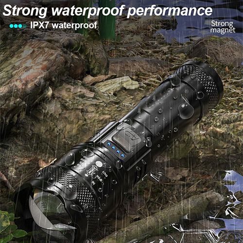High Strong Power Led Flashlights Rechargeable Outdoor Flashlight Portable Built-in Battery Power Torch lamp Camping Lantern
