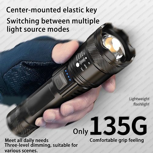 High Strong Power Led Flashlights Rechargeable Outdoor Flashlight Portable Built-in Battery Power Torch lamp Camping Lantern