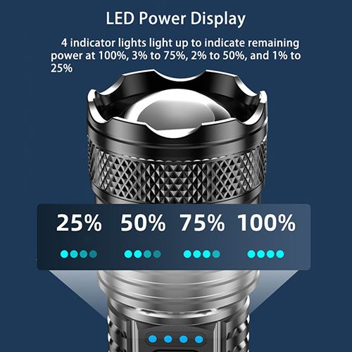 High Strong Power Led Flashlights Rechargeable Outdoor Flashlight Portable Built-in Battery Power Torch lamp Camping Lantern