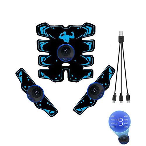 USB Rechargeable EMS Muscle Stimulator Abs Arms 3 in 1 Training Pad Wireless Smart Fitness Abdominal Trainer Body Slimming