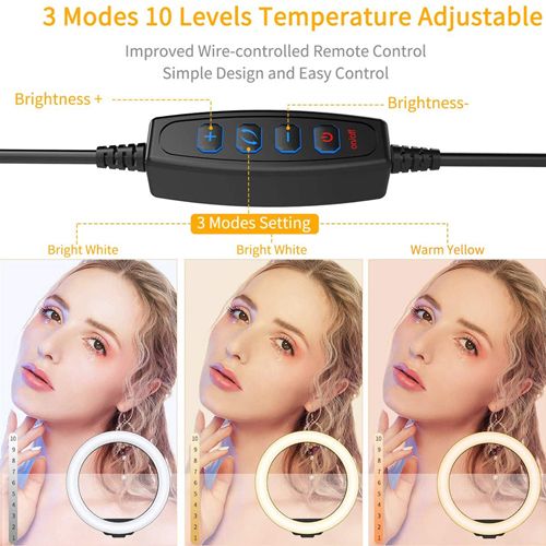 10inch 26cm Selfie Ring Light Photography Fill Lighting Led Ring Lamp for Video Recording Live Broadcast Selfie Led Lamp for Tiktok Youtube Makeup Video Live Studio Ring Lamp