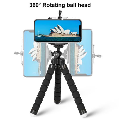 Tripod For Phone Flexible Sponge Octopus Mini Tripod For IPhone Mini Camera Tripod Phone Holder Clip Stand,  Mini Bluetooth-compatible Remote Control Button Wireless Controller Self-Timer Camera Stick