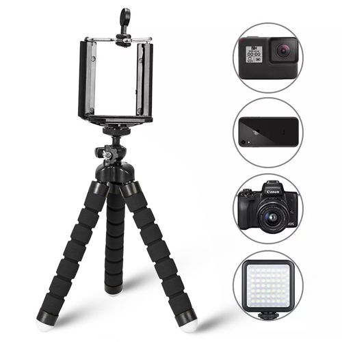 Tripod For Phone Flexible Sponge Octopus Mini Tripod For IPhone Mini Camera Tripod Phone Holder Clip Stand,  Mini Bluetooth-compatible Remote Control Button Wireless Controller Self-Timer Camera Stick