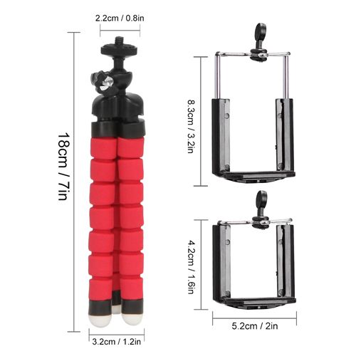 Tripod For Phone Flexible Sponge Octopus Mini Tripod For IPhone Mini Camera Tripod Phone Holder Clip Stand,  Mini Bluetooth-compatible Remote Control Button Wireless Controller Self-Timer Camera Stick