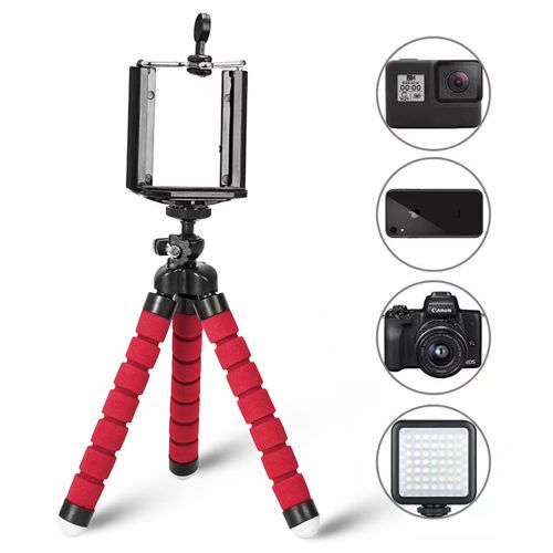 Tripod For Phone Flexible Sponge Octopus Mini Tripod For IPhone Mini Camera Tripod Phone Holder Clip Stand,  Mini Bluetooth-compatible Remote Control Button Wireless Controller Self-Timer Camera Stick