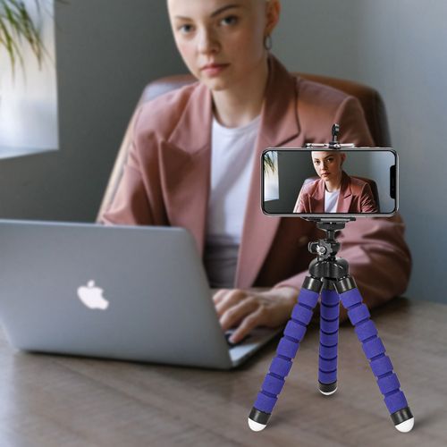 Tripod For Phone Flexible Sponge Octopus Mini Tripod For IPhone Mini Camera Tripod Phone Holder Clip Stand,  Mini Bluetooth-compatible Remote Control Button Wireless Controller Self-Timer Camera Stick