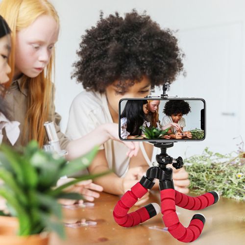 Tripod For Phone Flexible Sponge Octopus Mini Tripod For IPhone Mini Camera Tripod Phone Holder Clip Stand,  Mini Bluetooth-compatible Remote Control Button Wireless Controller Self-Timer Camera Stick