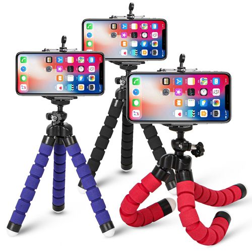 Tripod For Phone Flexible Sponge Octopus Mini Tripod For IPhone Mini Camera Tripod Phone Holder Clip Stand,  Mini Bluetooth-compatible Remote Control Button Wireless Controller Self-Timer Camera Stick