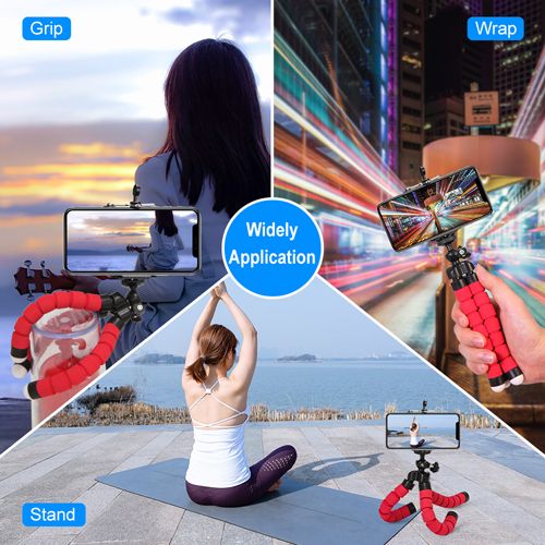 Tripod For Phone Flexible Sponge Octopus Mini Tripod For IPhone Mini Camera Tripod Phone Holder Clip Stand,  Mini Bluetooth-compatible Remote Control Button Wireless Controller Self-Timer Camera Stick