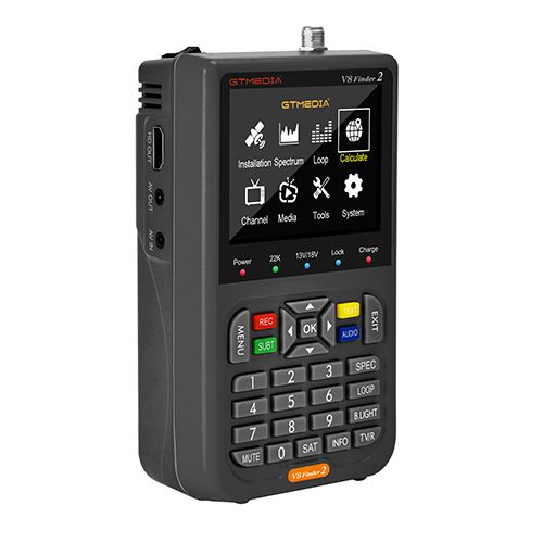 GTMEDIA V8 Finder 2 Satellite Signal Finder DVB-S/S2/S2X Digital 1080P HD TV Signal Finder MPEG-2/4 H.264(8 Bit) Hardware Decoding Loop Search Locator Built in 5000mAh Battery 3.5Inch HD LCD Screen