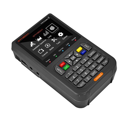 GTMEDIA V8 Finder 2 Satellite Signal Finder DVB-S/S2/S2X Digital 1080P HD TV Signal Finder MPEG-2/4 H.264(8 Bit) Hardware Decoding Loop Search Locator Built in 5000mAh Battery 3.5Inch HD LCD Screen