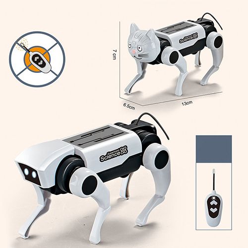 Solar Powered Electric Machine Dog Toy Children's Assembled Toy Boys' Puzzle And Creative Robot Cultivating Hands-on Ability New