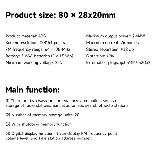 Pocket Fm Radio 64-108Mhz Mini DSP Digital Tuning Stereo Radio Mini Receiver With LCD Screen For Walking Jogging