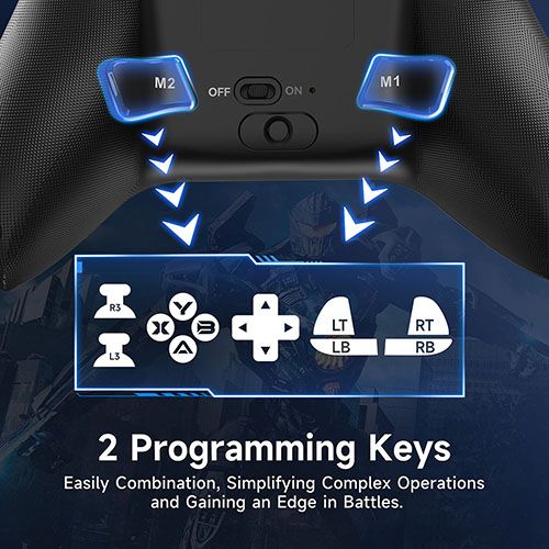EasySMX X15 Wireless PC Gamepad, Bluetooth Joystick Controller for PC Windows, Nintendo Switch, Android/iOS, RGB, Hall Effect