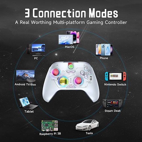 Bluetooth Game Controller X15 Wireless Joysticks With Hall Effect 3D Analog Stick Trigger Gamepad Compatible With Switch Phone