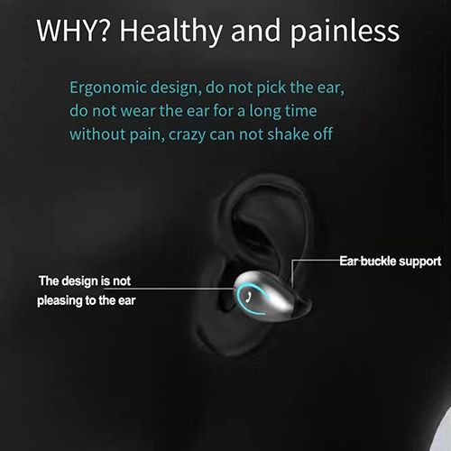 Bone Conduction Ear Clip Earbuds Wireless Bluetooth Earphone TWS Waterproof Earring Game Sports Headphone With Mic
