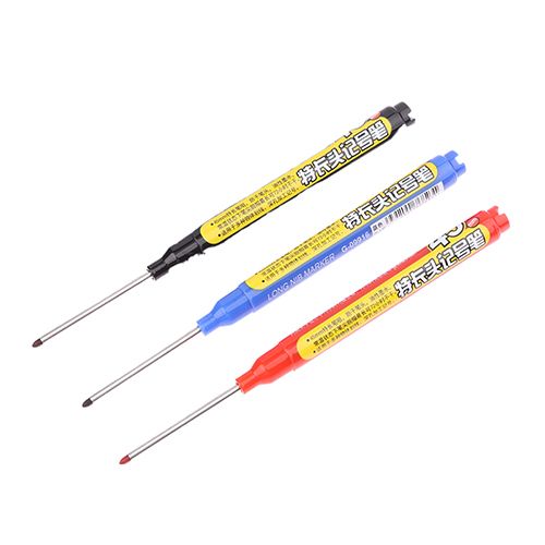 45mm Deep Hole Long Nib Head Markers Deep Drill Hole Long Nib Scriber Mechanical Carpentry Marker Pen for Bathroom Woodworking