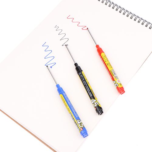 45mm Deep Hole Long Nib Head Markers Deep Drill Hole Long Nib Scriber Mechanical Carpentry Marker Pen for Bathroom Woodworking