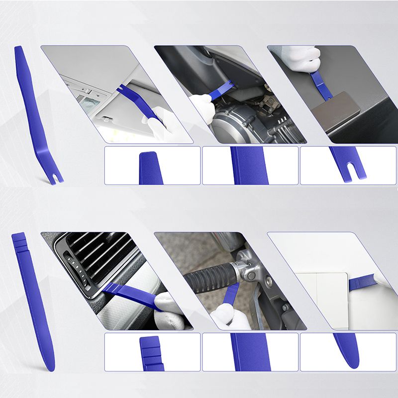 Auto Trim Removal Tool Kit - 5-Piece No Scratch Pry Tool Set for Car Panel and Dashboard Removal - Includes Door Panel Tools, Push Rivets, Car Clips - Essential for Interior Trim Work