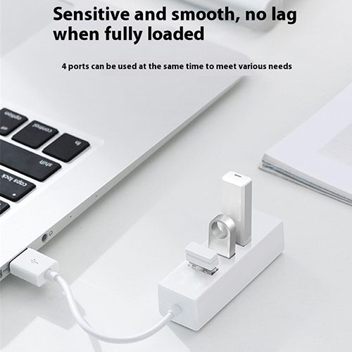 High Speed ​​4-Port USB HUB Docking Station 2.0 Adapter Extender Multi-Port Splitter Multi-Extender USB Hub with Independent On/Off Switch and LED Indicator for Laptop, PC, Computer
