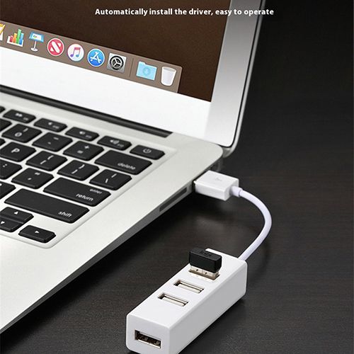 High Speed ​​4-Port USB HUB Docking Station 2.0 Adapter Extender Multi-Port Splitter Multi-Extender USB Hub with Independent On/Off Switch and LED Indicator for Laptop, PC, Computer