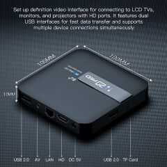 H20PRO Smart TV Box Android 10.0 TV BOX Allwinner H618 Dual Wifi Quad Core 1080P Video TV BOX 2GB 16GB 2.4&5G 4K HD Voice Assistant Media player Android Play Store Very Fast 1080P Set top box