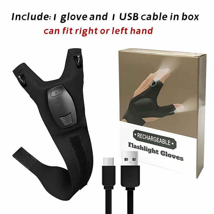 New Arrivals Fingerless Glove LED Flashlight Waterproof Torch Outdoor Tool Fishing Camping Hiking Survival Rescue Multi Light Tool
