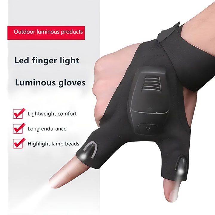 New Arrivals Fingerless Glove LED Flashlight Waterproof Torch Outdoor Tool Fishing Camping Hiking Survival Rescue Multi Light Tool