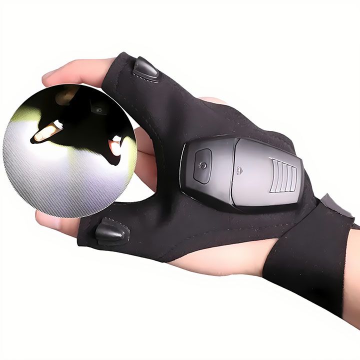 New Arrivals Fingerless Glove LED Flashlight Waterproof Torch Outdoor Tool Fishing Camping Hiking Survival Rescue Multi Light Tool