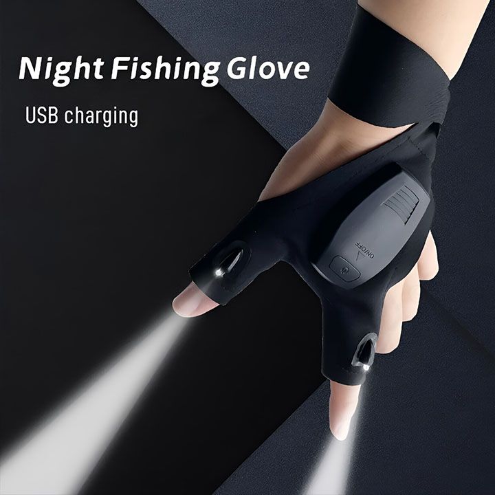 New Arrivals Fingerless Glove LED Flashlight Waterproof Torch Outdoor Tool Fishing Camping Hiking Survival Rescue Multi Light Tool