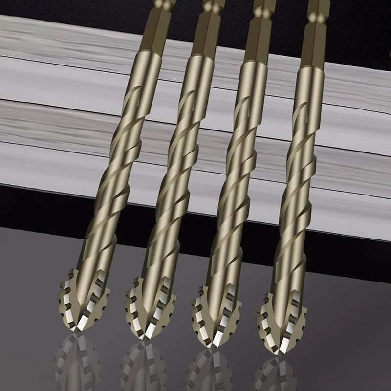 High-hard Four-edged Serrated Eccentric Drill Hand Tools For Dry Drilling Of Ceramic Tiles Glass Marble Concrete Stainless Steel Drill Bits, The Site All Porcelain Concrete Wall Brick Impact Steel Bar