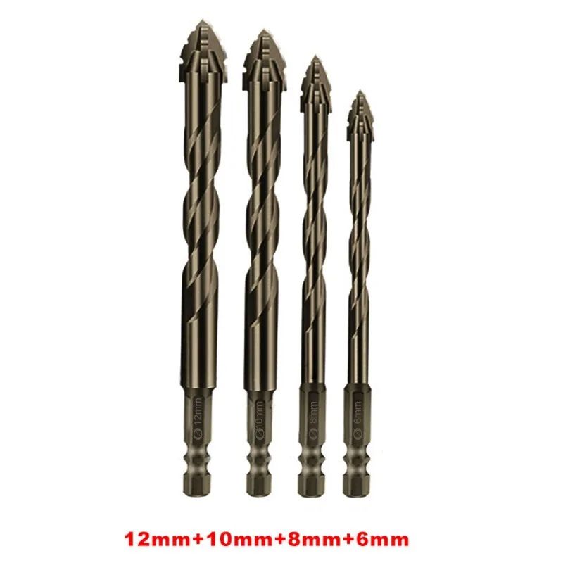 High-hard Four-edged Serrated Eccentric Drill Hand Tools For Dry Drilling Of Ceramic Tiles Glass Marble Concrete Stainless Steel Drill Bits, The Site All Porcelain Concrete Wall Brick Impact Steel Bar