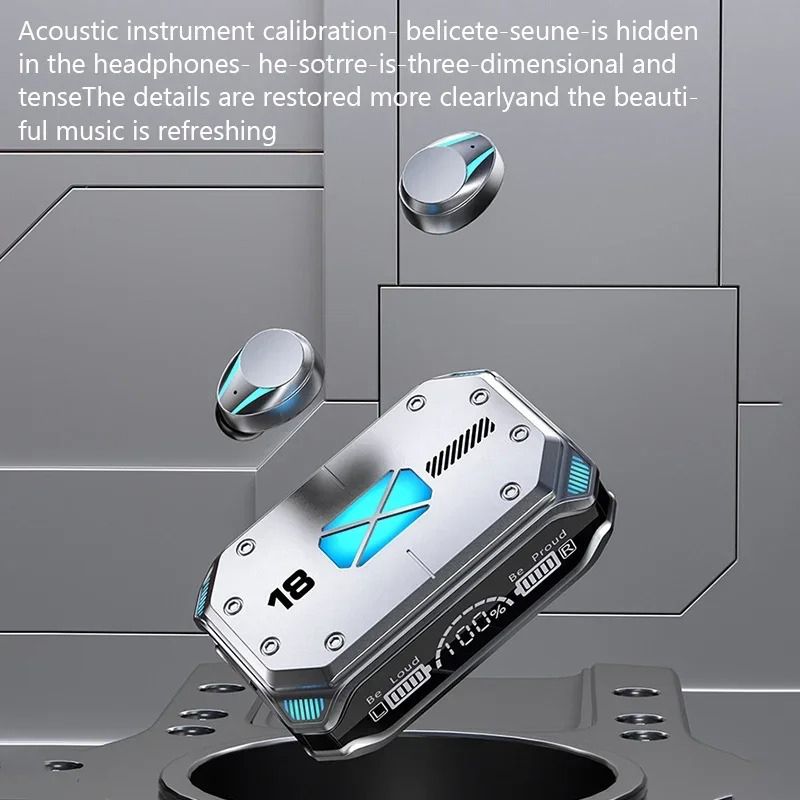 M41 Bluetooth Earphone Wireless Headphone Smart Touch Digital Display Stereo Earbuds With Colour Light Magnetic Suction Headset