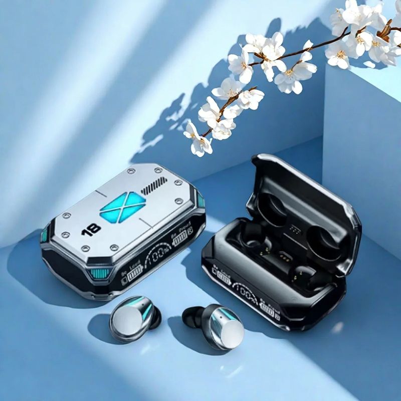 M41 Bluetooth Earphone Wireless Headphone Smart Touch Digital Display Stereo Earbuds With Colour Light Magnetic Suction Headset