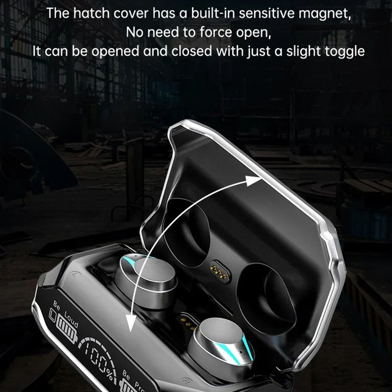 M41 Bluetooth Earphone Wireless Headphone Smart Touch Digital Display Stereo Earbuds With Colour Light Magnetic Suction Headset